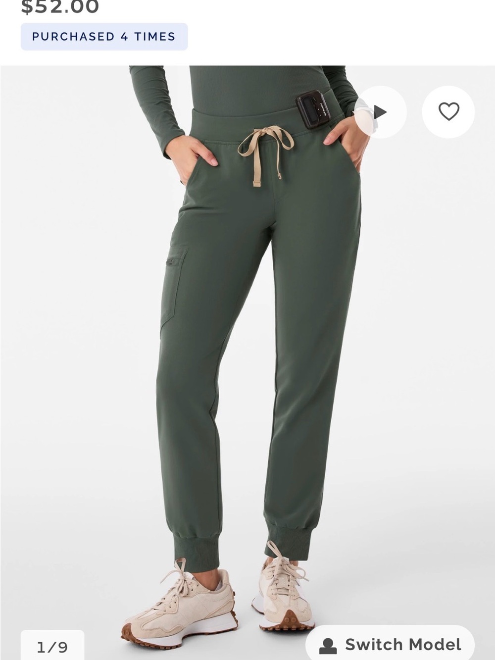 Figs Moss Zamora Joggers with Gold Drawstring